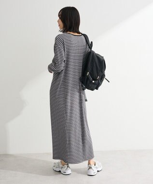 Green Parks ヘンリーネックワンピース Border Gray