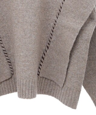 CRAFT STANDARD BOUTIQUE 洗える/ハンドステッチデザインニットプルオーバー Gray Beige