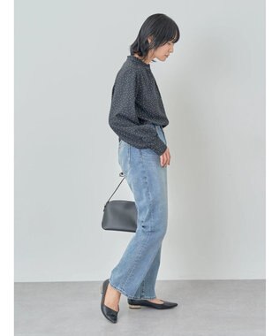 Green Parks ＢＰ　ケア楽　スタンドフリルブラウス Dot Black