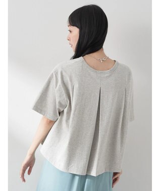 earth music&ecology バックタッククロップドＴ Gray Mixture