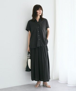 YECCA VECCA 【セットアップ可能】ポケットスキッパーシャツ Charcoal Gray