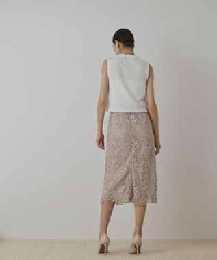 GRACE CONTINENTAL レ－スタイトスカート ベージュ