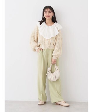 earth music&ecology スラブヤーンスカシカーディガン Ivory