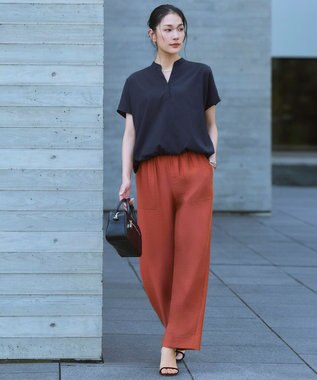 ICB L ワッシャーツイル ワイドストレートパンツ ブリック