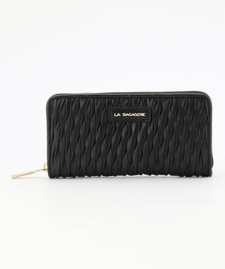 LA BAGAGERIE シープレザープリーツ加工ラウンドウォレット