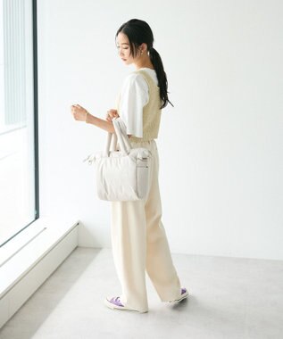 CRAFT STANDARD BOUTIQUE ワッフル編み短丈ニットベスト Ivory