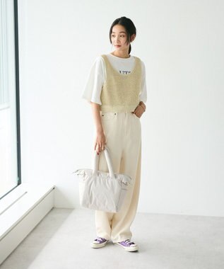 CRAFT STANDARD BOUTIQUE ワッフル編み短丈ニットベスト Ivory