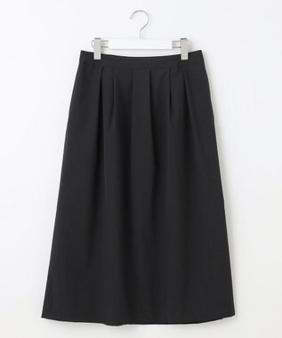 J.PRESS LADIES 【洗える】SOLO ECOタフタ タック スカート ブラック系
