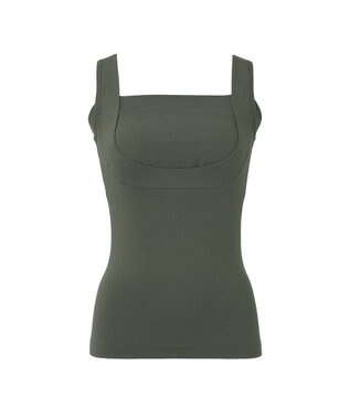 BRADELIS New York 【BRADELIS NewYork peace】綿混楽々dailyブラキャミ23  サラッと快適な補正ブラキャミ シェイパー カーキ