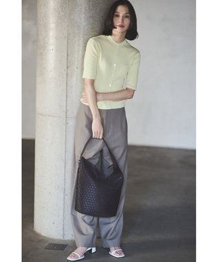 MIYABIYA LAQUOH【撥水加工】篭目柄エンボスボンディング バケツ型2WAYショルダー チョコ