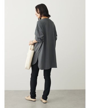 Green Parks ワンポイントカレッジロゴ裾ラウンドチュニック Dark Gray