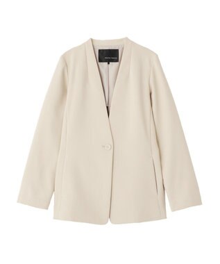 YECCA VECCA ストレッチノーカラージャケット Light Beige