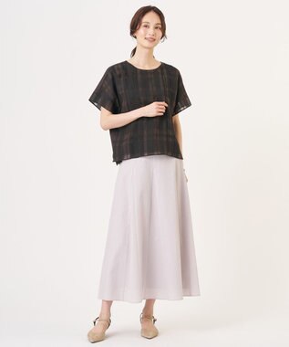 J.PRESS LADIES L 【一枚で着映え】シャドーチェック カットソー ダークブラウンチェック系3