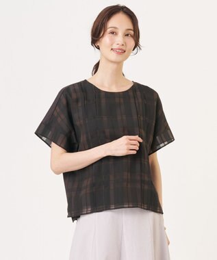 J.PRESS LADIES 【一枚で着映え】シャドーチェック カットソー