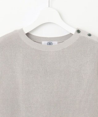 J.PRESS LADIES L 【洗える】GIMA COTTON ニット ベスト グレージュ系