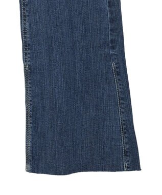 earth music&ecology 【セルフカット可】ストレッチフレアデニムパンツ Indigo