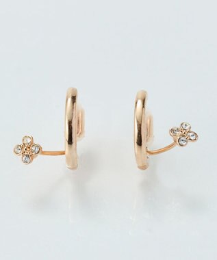 Phoebe 【金属アレルギー対応】【痛くないシリーズ】フラワービジューフロートライトフィットイヤリング　シャンパンゴールド