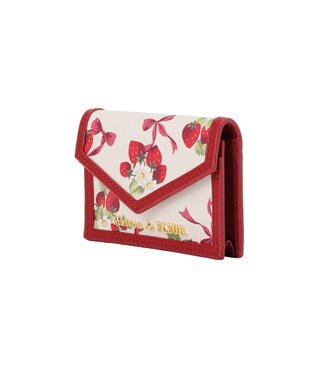 Maison de FLEUR いちご柄カードケース Red
