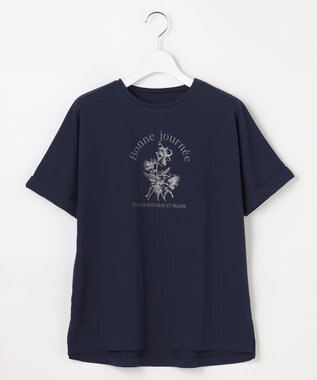 ANY SIS フラワープリント ロゴＴシャツ