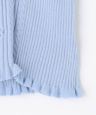 組曲 KIDS 【150-160㎝】フラワードット リブニット サックスブルー