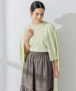 組曲 【アンサンブル対応】ブーケカラー6分袖ニット グリーン系