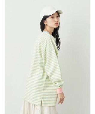 earth music&ecology トリカラーボーダーロンＴＥＥ Light Yellow