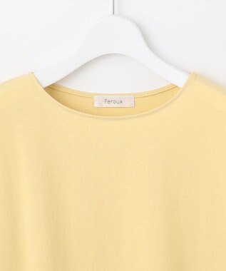 Feroux 【UVケア】リボンスリーブドルマン Tシャツ ライトイエロー系