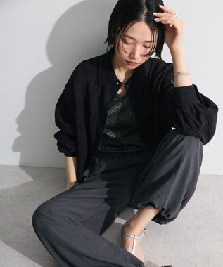 Green Parks ・ＳＵＧＡＲ　ＳＰＯＯＮ　カットレースショートシャツ Black