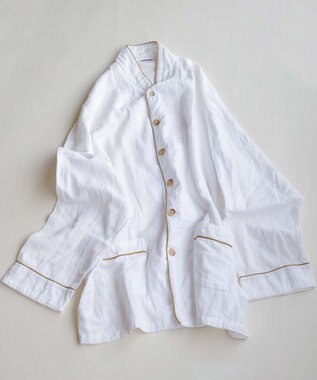 京和晒綿紗 【紗栄子さん愛用パジャマの色違い/UNISEX】ガーゼパジャマ 2重合わせ 白