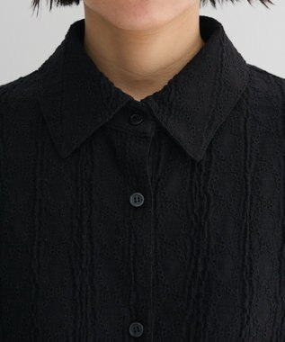 Green Parks ・ＳＵＧＡＲ　ＳＰＯＯＮ　カットレースショートシャツ Black