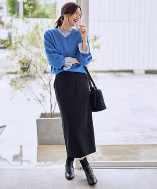 ANY 【8色展開】Vネックデイリーニット ブルー