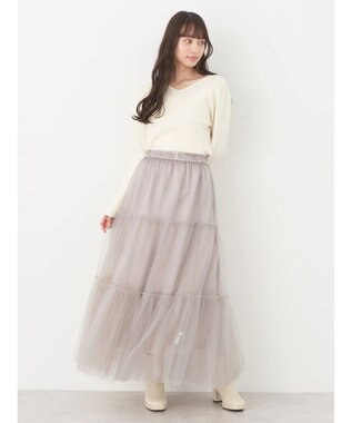 earth music&ecology マルチｗａｙチュールスカート Light Gray