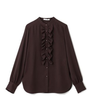 BEIGE， 【WEB限定・S-size】STOW / フリルブラウス Brown