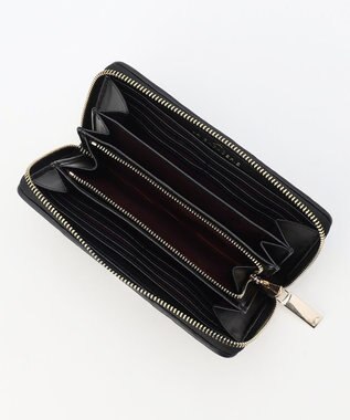 LA BAGAGERIE シープレザープリーツ加工ラウンドウォレット ブラック