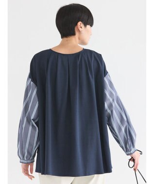 AMERICAN HOLIC 異素材バックタックドッキングプルオーバー Navy