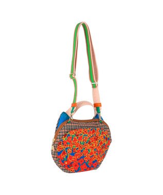 tsumori chisato CARRY マルチチェック 2way ショルダーバッグ ハンドバッグ オレンジ