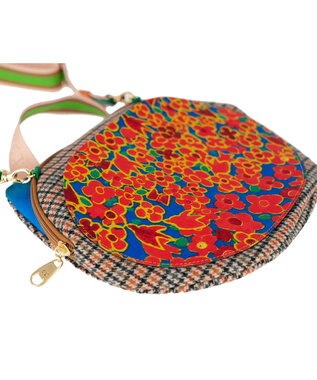 tsumori chisato CARRY マルチチェック 2way ショルダーバッグ ハンドバッグ オレンジ