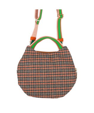 tsumori chisato CARRY マルチチェック 2way ショルダーバッグ ハンドバッグ オレンジ