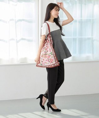 ROOTOTE 3664【エコバッグになるチャームトート】LT.トール.スカーフ-A 02：フラワー・ピンク