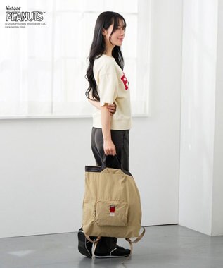 ROOTOTE 8506【ルートート】スヌーピー IP.メッケル.ピーナッツ-1D 03：ベージュ