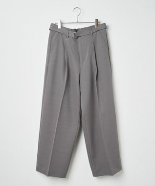 WEGO トロミ　ベルト付きワイドスラックス ダークグレー