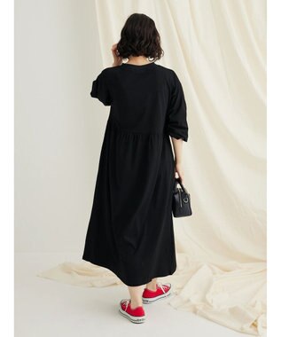 CRAFT STANDARD BOUTIQUE ウ゛ィンテージ風天竺　フロッキークラックＰＴ　ＯＰ　 Black