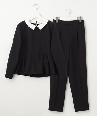 Feroux 【洗える】2WAY 美シルエット セットアップ ブラック系