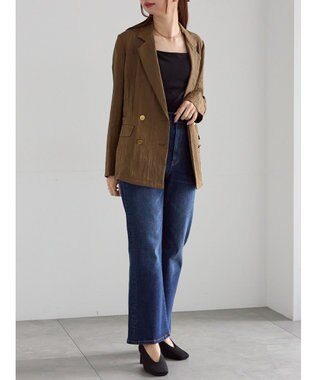 Te chichi リンクルライトテーラードジャケット ブラウン