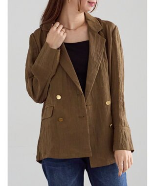 Te chichi リンクルライトテーラードジャケット ブラウン