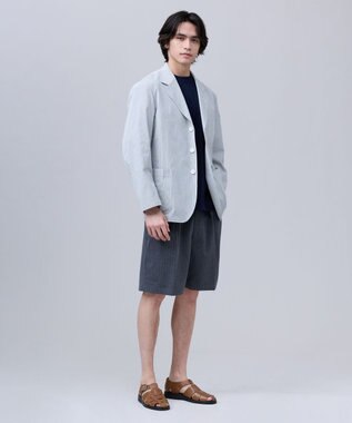 J.PRESS MEN 【J.PRES ORIGINALS】【UNISEX】Cordlane Seersucker 3B Sack Jacket グレー系1