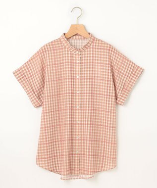 組曲 L 【洗える】シアーチェック ブラウス イエロー系3