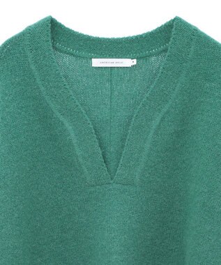 AMERICAN HOLIC カーブネックニットプルオーバー Green