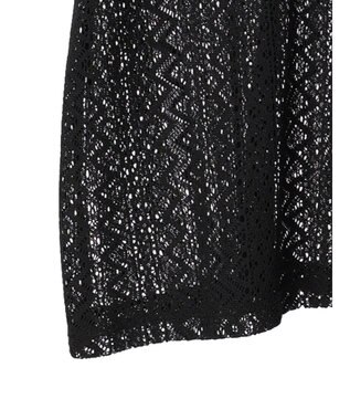 Green Parks カフタンレース７分袖ブラウス Black