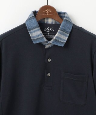 JOSEPH ABBOUD MOUNTAIN 【オーガニックコットン使用/JAPANファブリック】アウトドア ポロ ネイビー系